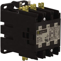 Square D - 3 Pole, 50 Amp Inductive Load, 24 Coil VAC at 50/60 Hz, Definite Purpose Contactor - Phase 1 and Phase 3 Hp:  10 at 230 VAC, 15 at 230 VAC, 3 at 115 VAC, 30 at 460 VAC, 30 at 575 VAC, 65 Amp Resistive Rating, CE, CSA, UL Listed - Makers Industrial Supply