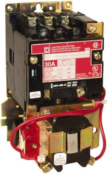 Square D - No Enclosure, 3 Pole, Mechanically Held Lighting Contactor - 60 A (Tungsten), 208 VAC at 60 Hz - Makers Industrial Supply