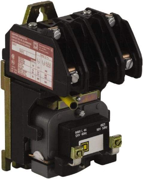 Square D - No Enclosure, 2 Pole, Electrically Held Lighting Contactor - 20 A (Tungsten), 30 A (Fluorescent), 277 VAC at 60 Hz, 2NO Contact Configuration - Makers Industrial Supply