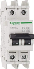 Schneider Electric - 5 Amp, 125 VDC, 240 VAC, 60 VDC, 1 Pole, DIN Rail Mount, Fixed Mount Miniature Circuit Breaker - Thermal Magnetic Trip, Multiple Breaking Capacity Ratings, 73mm Deep x 107mm High x 36mm Wide - Makers Industrial Supply