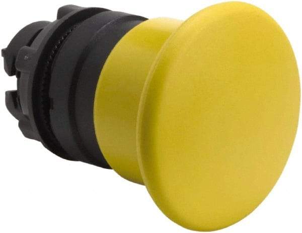 Schneider Electric - 22mm Mount Hole, Extended Mushroom Head, Pushbutton Switch Only - Round, Yellow Pushbutton, Nonilluminated, Momentary (MO) - Makers Industrial Supply