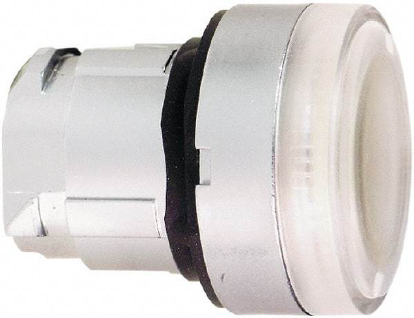 Schneider Electric - 22mm Mount Hole, Flush, Pushbutton Switch Only - Round, White Pushbutton, Illuminated, Momentary (MO) - Makers Industrial Supply