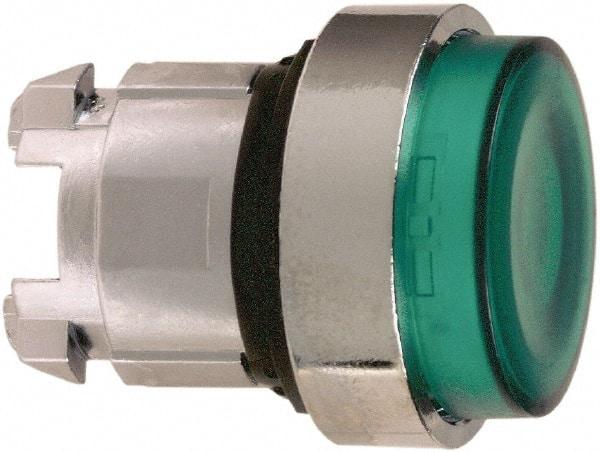 Schneider Electric - 22mm Mount Hole, Extended Straight, Pushbutton Switch Only - Round, Green Pushbutton, Nonilluminated, Momentary (MO) - Makers Industrial Supply