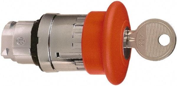 Schneider Electric - 22mm Mount Hole, Extended Mushroom Head, Pushbutton Switch Only - Round, Red Pushbutton, Maintained (MA), Momentary (MO) - Makers Industrial Supply