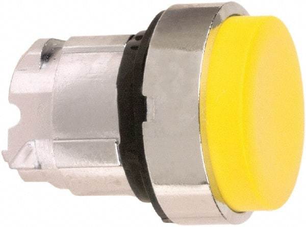 Schneider Electric - 22mm Mount Hole, Extended Straight, Pushbutton Switch Only - Round, Yellow Pushbutton, Maintained (MA) - Makers Industrial Supply