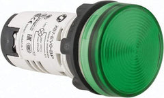 Schneider Electric - 24 V Green Lens LED Pilot Light - Round Lens, Screw Clamp Connector, 29mm Wide - Makers Industrial Supply