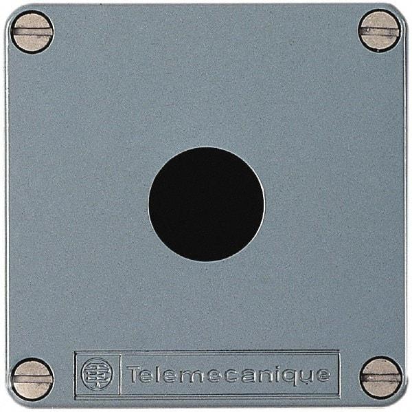 Schneider Electric - 1 Hole, Zinc Alloy Pushbutton Switch Enclosure - 80mm High x 80mm Wide x 49mm Deep - Makers Industrial Supply