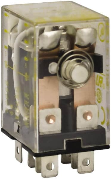 Square D - 1/2 hp at 240 Volt & 1/3 hp at 120 Volt, Electromechanical Plug-in General Purpose Relay - 10 Amp at 240 VAC, DPDT, 240 VAC at 50/60 Hz - Makers Industrial Supply