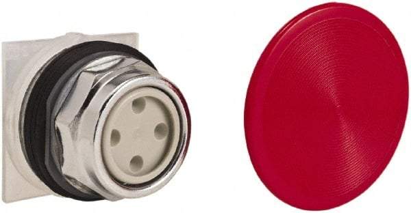 Schneider Electric - 30mm Mount Hole, Extended Straight, Pushbutton Switch Only - Round, Red Pushbutton, Momentary (MO), Weatherproof, Dust and Oil Resistant - Makers Industrial Supply