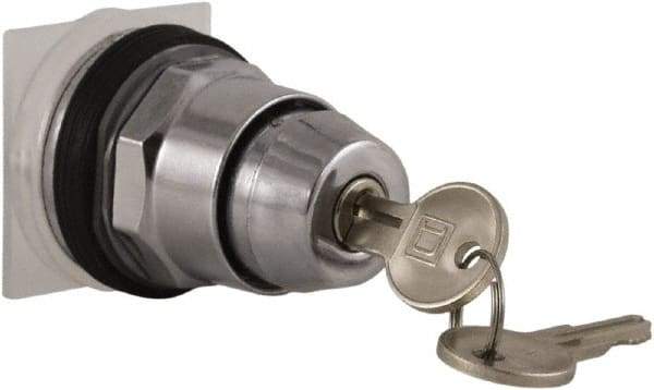 Schneider Electric - 30mm Mount Hole, 2 Position, Knob and Pushbutton Operated, Selector Switch Only - Black, Momentary (MO), without Contact Blocks, Weatherproof and Dust and Oil Resistant - Makers Industrial Supply