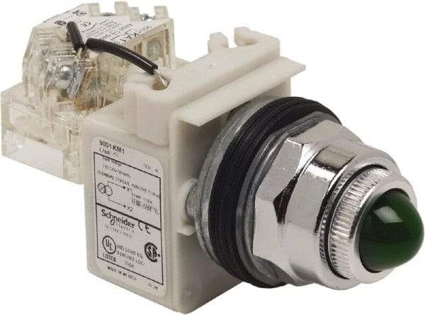 Schneider Electric - 120 VAC Green Lens Indicating Light - Screw Clamp Connector - Makers Industrial Supply