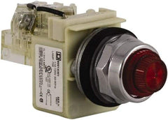 Schneider Electric - Red Lens Press-to-Test Indicating Light - Screw Clamp Connector - Makers Industrial Supply