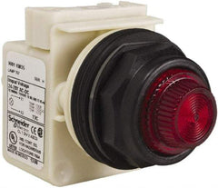 Schneider Electric - 24 V, 28 V Red Lens Indicating Light - Round Lens, Screw Clamp Connector, Corrosion Resistant, Dust Resistant, Oil Resistant - Makers Industrial Supply