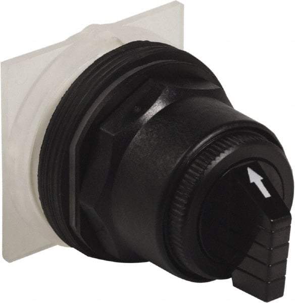 Schneider Electric - 30mm Mount Hole, 3 Position, Knob and Pushbutton Operated, Selector Switch Only - Black, Momentary (MO), without Contact Blocks, Anticorrosive, Weatherproof, Dust and Oil Resistant - Makers Industrial Supply