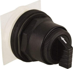 Schneider Electric - 30mm Mount Hole, 3 Position, Knob and Pushbutton Operated, Selector Switch Only - Black, Momentary (MO), without Contact Blocks, Anticorrosive, Weatherproof, Dust and Oil Resistant - Makers Industrial Supply