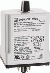 Square D - 0.3 to 30 min Delay, DPDT Time Delay Relay - 10 Contact Amp, 110 VDC & 120 VAC - Makers Industrial Supply