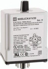 Square D - DPDT Time Delay Relay - 10 Contact Amp, 110 VDC & 120 VAC - Makers Industrial Supply