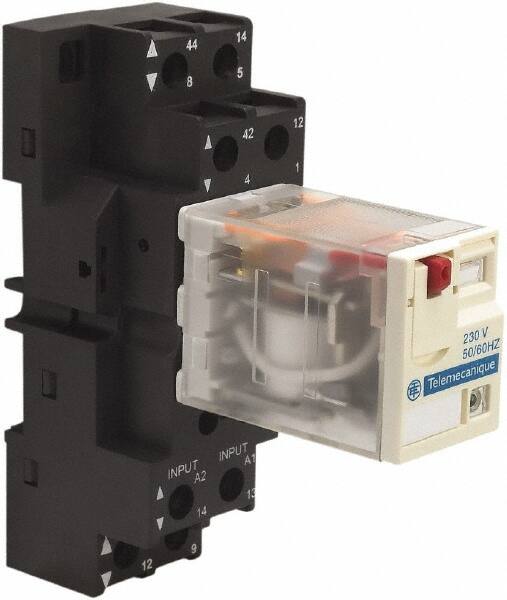 Schneider Electric - 3,750 VA Power Rating, Electromechanical Plug-in General Purpose Relay - 15 Amp at 250 VAC & 28 VDC, 2CO, 230 VAC - Makers Industrial Supply