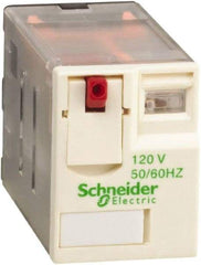 Schneider Electric - 3,000 VA Power Rating, Electromechanical Plug-in General Purpose Relay - 12 Amp at 250/277 VAC & 28 VDC, 6 Amp at 250 VAC & 28 VDC, 2CO, 120 VAC at 50/60 Hz - Makers Industrial Supply