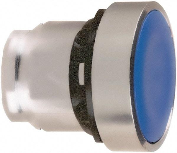 Schneider Electric - 22mm Mount Hole, Flush, Pushbutton Switch Only - Round, Blue Pushbutton, Nonilluminated, Momentary (MO) - Makers Industrial Supply