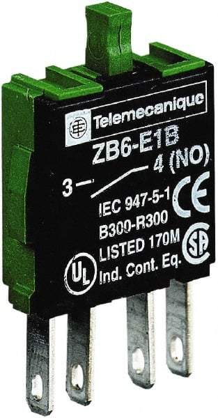 Schneider Electric - NC, Multiple Amp Levels, Electrical Switch Contact Block - Quick Connect Terminal - Makers Industrial Supply