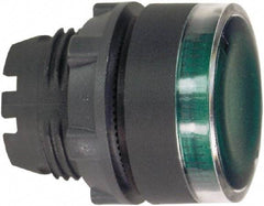 Schneider Electric - 22mm Mount Hole, Flush, Pushbutton Switch Only - Round, Green Pushbutton, Illuminated, Momentary (MO) - Makers Industrial Supply