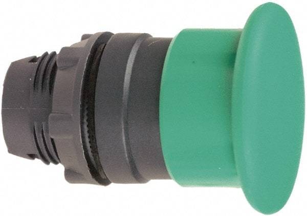 Schneider Electric - 22mm Mount Hole, Extended Mushroom Head, Pushbutton Switch Only - Round, Green Pushbutton, Nonilluminated, Momentary (MO) - Makers Industrial Supply