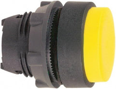 Schneider Electric - 22mm Mount Hole, Extended Straight, Pushbutton Switch Only - Round, Yellow Pushbutton, Nonilluminated, Momentary (MO) - Makers Industrial Supply