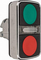 Schneider Electric - 22mm Mount Hole, Flush, Pushbutton Switch Only - Rectangle, Green and Red Pushbutton, Illuminated, Momentary (MO), On-Off, Shock and Vibration Resistant - Makers Industrial Supply