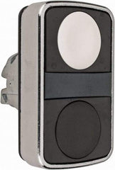 Schneider Electric - 22mm Mount Hole, Flush, Pushbutton Switch Only - Rectangle, White and Black Pushbutton, Nonilluminated, Momentary (MO), On-Off, Shock and Vibration Resistant - Makers Industrial Supply