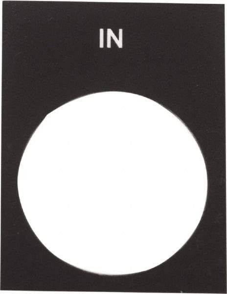 Schneider Electric - Rectangular, PVC Legend Plate - In - Black Background, White Letters, 22mm Hole Diameter, 30mm Wide x 40mm High - Makers Industrial Supply