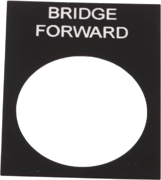 Schneider Electric - Rectangular, PVC Legend Plate - Bridge Forward - Black Background, White Letters, 22mm Hole Diameter, 30mm Wide x 40mm High - Makers Industrial Supply