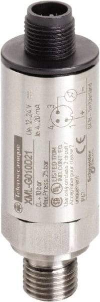 Square D - 1/4-18 NPT (Male) Connector, 24 VDC, 232 psi Sensor, Shock and Vibration Resistant, Analog, Control Circuit Pressure Sensor - 2.7 Inch Long x 0.9 Inch Wide, IP66, IP67, For Use with Air, Corrosive Fluid, Fresh Water, Hydraulic Oil - Makers Industrial Supply