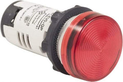 Schneider Electric - 120 VAC Red Lens LED Pilot Light - Round Lens, Screw Clamp Connector, 29mm Wide, Shock Resistant, Vibration Resistant - Makers Industrial Supply