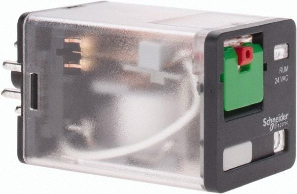 Schneider Electric - 3 at 60 Hz VA Power Rating, Octal Electromechanical Plug-in General Purpose Relay - 10 Amp at 277 VAC & 30 VDC, DPDT, 24 VAC, 35mm Wide x 56mm High x 35.4mm Deep - Makers Industrial Supply