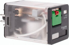 Schneider Electric - 3 at 60 Hz VA Power Rating, Octal Electromechanical Plug-in General Purpose Relay - 10 Amp at 277 VAC & 30 VDC, DPDT, 120 VAC, 35mm Wide x 56mm High x 35.4mm Deep - Makers Industrial Supply