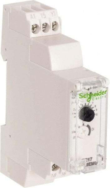 Schneider Electric - 10 hr Delay, Multiple Range SPDT Time Delay Relay - 8 Contact Amp, 24 to 240 VAC/VDC, Selector Switch - Makers Industrial Supply