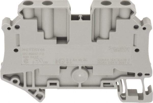 Schneider Electric - 1 Pole, 500 Volt, 39 Amp, -40 to 266°F, DIN Rail Mount, Polyamide Passthrough Terminal Block - 4 Contacts, 26 to 10 AWG Compatibility, 47-1/2mm High - Makers Industrial Supply