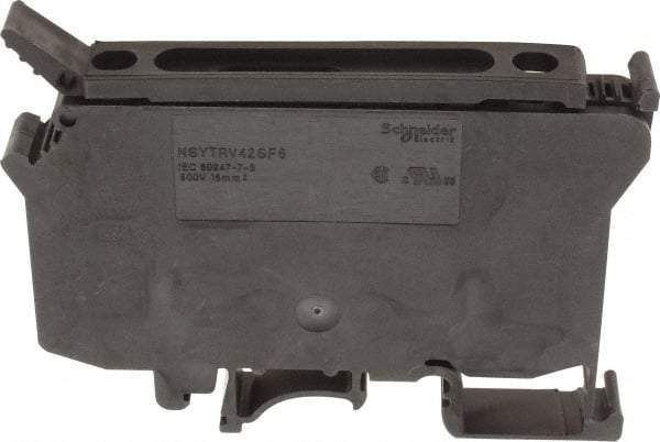 Schneider Electric - 1 Pole, 500 Volt, 10 Amp, -40 to 266°F, DIN Rail Mount, Polyamide Fused Terminal Block - 3 Contacts, 1/2 to 16mm Compatibility, 60-1/2mm High - Makers Industrial Supply