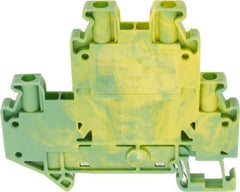 Schneider Electric - 1 Pole, 1,000 Volt, -40 to 266°F, DIN Rail Mount, Polyamide Grounding Terminal Block - 4 Contacts, 26 to 12 AWG Compatibility, 65mm High - Makers Industrial Supply