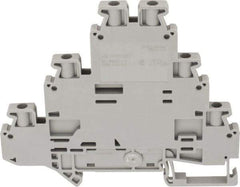 Schneider Electric - 3 Poles, 500 Volt, 24 Amp, -40 to 266°F, DIN Rail Mount, Polyamide Passthrough Terminal Block - 6 Contacts, 26 to 12 AWG Compatibility, 77-1/2mm High - Makers Industrial Supply