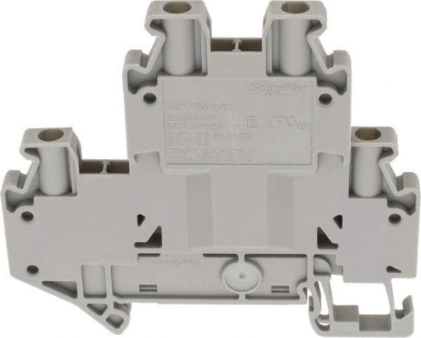 Schneider Electric - 2 Poles, 500 Volt, 28 Amp, -40 to 266°F, DIN Rail Mount, Polyamide Passthrough Terminal Block - 4 Contacts, 26 to 12 AWG Compatibility, 65mm High - Makers Industrial Supply