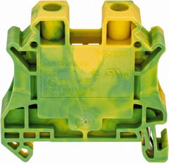 Schneider Electric - 1 Pole, 1,000 Volt, 76 Amp, -40 to 266°F, DIN Rail Mount, Polyamide Grounding Terminal Block - 2 Contacts, 20 to 6 AWG Compatibility, 47-1/2mm High - Makers Industrial Supply