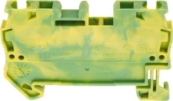 Schneider Electric - 1 Pole, 1,000 Volt, -40 to 266°F, DIN Rail Mount, Polyamide Grounding Terminal Block - 2 Contacts, 28 to 10 AWG Compatibility, 36-1/2mm High - Makers Industrial Supply