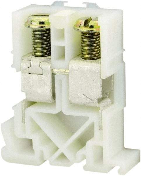 Square D - 600 VAC, 170 Amp, -40 to 275°F, DIN Rail Mount, Nylon Standard Terminal Block - 2 Contacts, Tin Plated Steel, 12 to 1/0 AWG Compatibility, 2.71 Inch High x 2.12 Inch Deep - Makers Industrial Supply