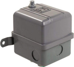 Square D - 1 NEMA Rated, DPST, 80 to 100 psig, Vacuum Switch Pressure and Level Switch - Adjustable Pressure, 575 VAC, 1/4 Inch NPSF Connector, Screw Terminal, For Use with Air Compressors, Electrically Driven Water Pumps - Makers Industrial Supply