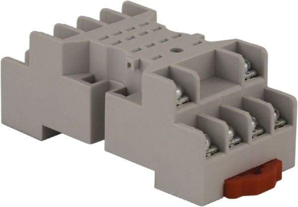 Square D - 14 Pins, 300 VAC, 10 Amp (UL and CSA), Square Relay Socket - DIN Rail Mount, Panel Mount, 2 Tiers, Screw Terminal - Makers Industrial Supply