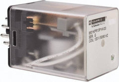 Square D - 11 Pins, 1 hp at 277 Volt & 1/3 hp at 120 Volt, 3 VA Power Rating, Octal Electromechanical Plug-in General Purpose Relay - 10 Amp at 250 VAC, 3PDT, 120 VAC at 50/60 Hz, 34.9mm Wide x 50.3mm High x 35.4mm Deep - Makers Industrial Supply