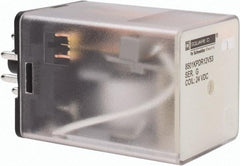 Square D - 8 Pins, 1 hp at 277 Volt & 1/3 hp at 120 Volt, 3 VA Power Rating, Octal Electromechanical Plug-in General Purpose Relay - 10 Amp at 250 VAC, DPDT, 24 VDC, 34.9mm Wide x 50.3mm High x 35.4mm Deep - Makers Industrial Supply