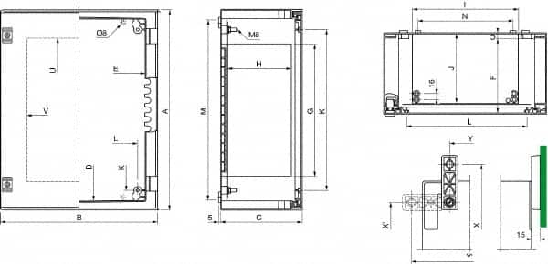 Schneider Electric - Polyester Standard Enclosure Hinge Cover - NEMA 13, 4X, 430mm Wide x 530 mm High x 200mm Deep, Impact Resistant - Makers Industrial Supply